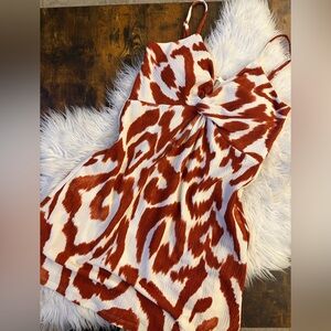 H&M Red and White Midi Dress